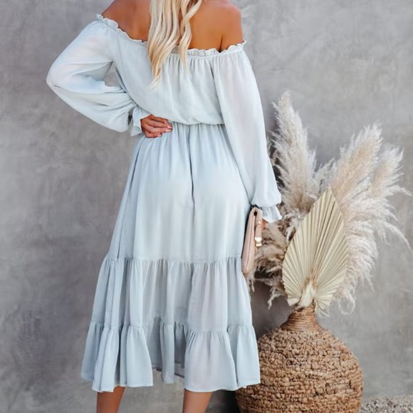 PEACEKEEPER Off The Shoulder Midi Dress - Picture 2 of 5